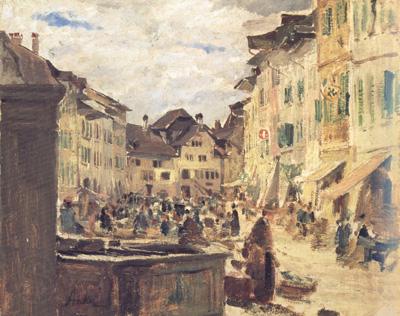 Albert Anker Market in Murten (nn02)